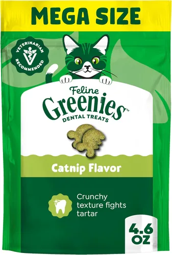 Miniatura 14 de Greenies Golosinas dentales naturales para gatos adultos recomendadas por veterinarios felinos, sabor hierba gatera, bolsa de 2.1 onzas