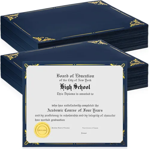 Miniatura 11 de Fainne 100 unidades de papel de aluminio para certificados, 8.5 x 11 pulgadas, cubierta de diploma de premio de una sola cara para cartulina, papel