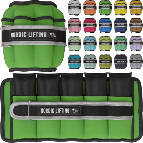 Miniatura 22 de Nordic Lifting - Pesas ajustables de tobillo para mujeres y hombres – 1 par (2–10 libras) Pesas de muñeca, brazo y pierna para gimnasio, yoga