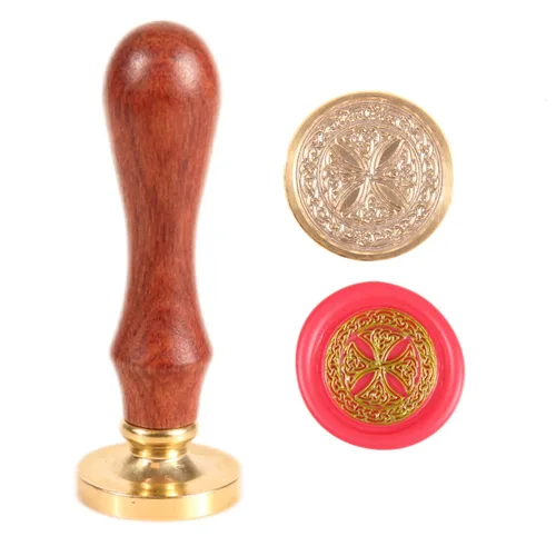 Miniatura 15 de Sello de cera de trébol, símbolos celtas de la antigüedad, sello de cera de sellado con mango de palisandro para decoración en invitaciones, Nudo
