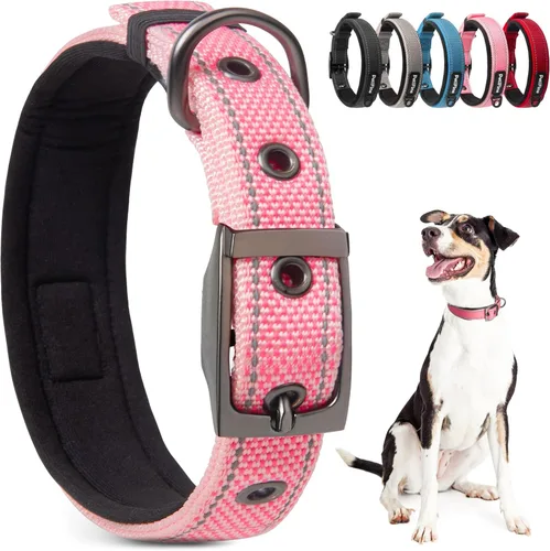 Miniatura 13 de Collares para perros PetiFine para perros medianos, acolchados de neopreno y ajustables, collares para mascotas reflectantes anchos y resistentes