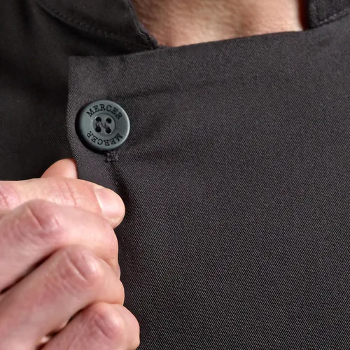 Miniatura 7 de Chamarra de cocina unisex Mercer Culinary con botones tradicionales, M, Negro, 1