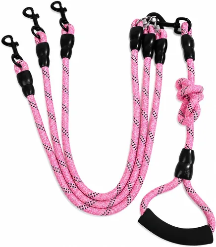 Miniatura 9 de Correa de perro de nailon duradera 3 en 1 con mango acolchado, cuerda de escalada extraíble sin enredos de 360°, cuerda de tracción para mascotas