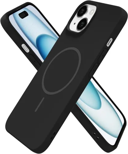 Miniatura 190 de oakxco Funda de silicona Mag Safe para iPhone 17 Pro Max, funda magnética delgada y fina compatible con carga inalámbrica MagSafe, bonita funda Negro