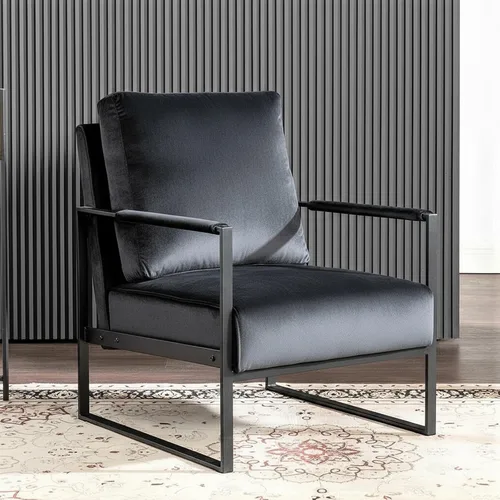 Miniatura 6 de Container Furniture - Silla clásica de mediados de siglo con marco de metal cuadrado duradero, sillón para sala de estar, dormitorio, oficina