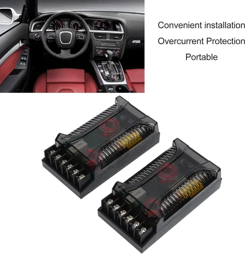 Miniatura 3 de Crossover pasivo de audio para automóvil, 2 vías de audio para automóvil, crossover sobrecorriente, disipación de calor, universal, divisor