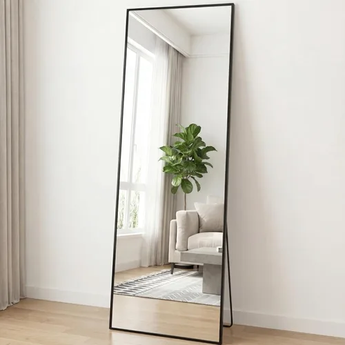 Miniatura 10 de DUMOS Espejo dorado de longitud completa de 59 x 16 pulgadas, espejo de cuerpo completo para dormitorio o guardarropa, se puede colocar solo, colgar