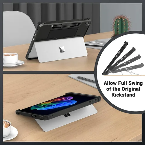 Miniatura 7 de MoKo - Funda protectora resistente todo en uno para Microsoft Surface Pro de 12 pulgadas lanzada en 2025, con soporte trasero para bolígrafo