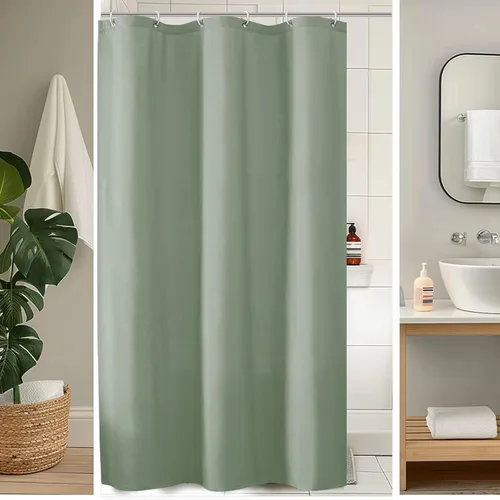 Miniatura 17 de OVZME Zora Cortina de Ducha de Tela para Cabina de 36 x 72 Pulgadas - Cortina de Ducha Pequeña Suave Negra para Baño para Tamaño de Cabina Estrecha