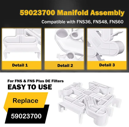 Miniatura 2 de E-cowlboy 59023700 Reemplazo del conjunto del colector para filtros FNS y FNS Plus DE Compatible con FNS24, FNS36, FNS48, FNS60 También