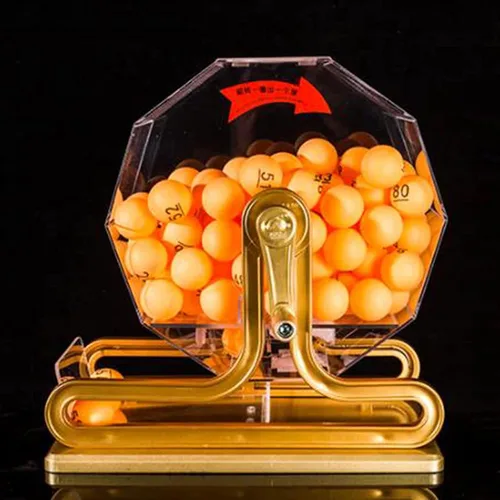 Miniatura 3 de Máquina manual de lotería, selector de números de bola de manivela, incluye jaula de bingo de acrílico, bola de 100 piezas, juego de bingo