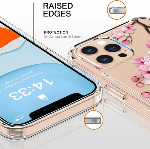 Miniatura 2 de bicol - Funda para iPhone 11 Pro Max con protector de pantalla y protector de lente de cámara - Diseños florales de moda para mujeres y niñas