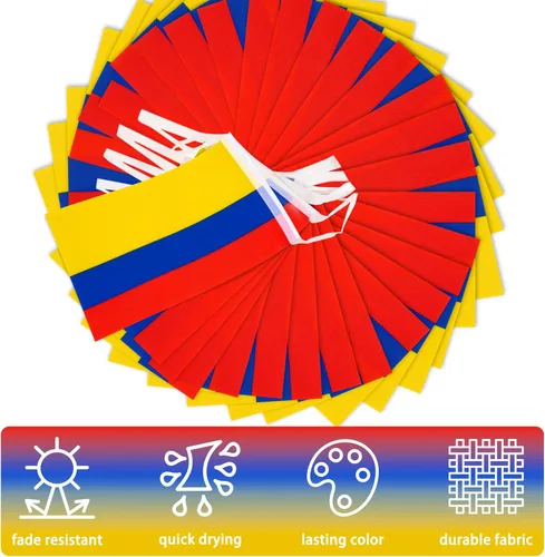 Miniatura 4 de Guirnalda de Banderines de Colombia, Pequeñas Mini Banderas Colombianas Guirnalda de Banderines, Decoración Nacional del País para Escuela, Fiesta