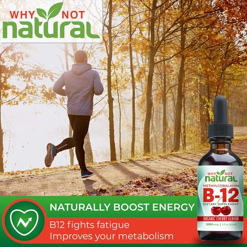 Miniatura 7 de Why Not Natural Complejo B y gotas líquidas B12 para energía