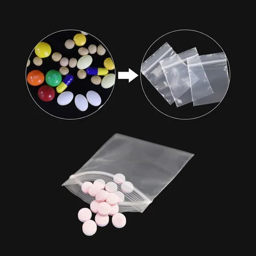 Miniatura 5 de Mini bolsas de plástico, 1000 unidades de 1.5 x 1.5 pulgadas, bolsas de almacenamiento reutilizables transparentes con cremallera para joyas