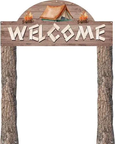 Miniatura 8 de Peryiter 3 piezas de decoración de fiesta temática de noche de La Habana, cartel de bienvenida para porche con cinta para campamento de verano