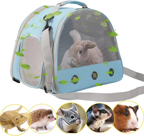 Miniatura 21 de Portador de viaje para dragón barbudo, jaula para lagartos, bolsa para animales pequeños para erizos, ratas, loros, pájaros, conejillos de indias