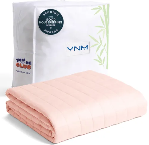 Miniatura 14 de YnM Manta con peso refrescante para adultos, terciopelo refrescante y acogedor de doble cara, manta pesada de 30 libras para parejas, uso en cuatro