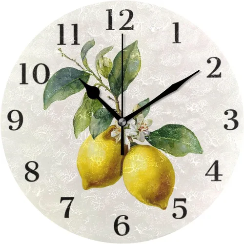 Miniatura 33 de Reloj de pared de amapola de maíz con flores azules, silencioso, sin tictac, funciona con pilas, 9.5 pulgadas para cocina, hogar, sala de estar