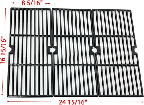 Miniatura 2 de Parts DC115 - Rejilla de cocción de hierro fundido recubierta de porcelana de 16 15/16 x 8 5/16 pulgadas, repuesto para Charbroil 463240804, Centro