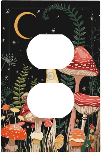 Miniatura 20 de Hojas de eucalipto, vegetación, flores de vid, sencillez, cubiertas decorativas de salida de 1 pandilla, placa de pared para interruptor de luz