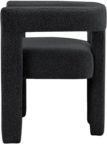 Miniatura 8 de Meridian Furniture Colección Athena Moderna Contemporánea Silla de Acento Comedor Tapizada en Tela Boucle, 25" An x 21" Pr x 27" Al, Negro