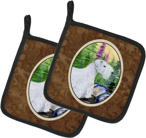 Miniatura 299 de Caroline's Treasures SS8617PTHD - Juego de soportes para ollas de cocina resistentes al calor, almohadillas calientes para horno para cocinar, Husky