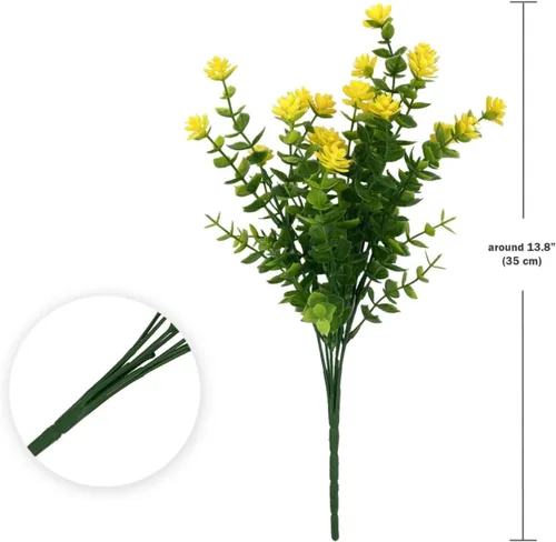Miniatura 2 de 12 paquetes de flores artificiales para exteriores, plantas falsas para decoración de otoño y verano, flores de seda artificiales, resistencia