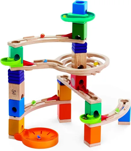 Miniatura 4 de Hape Quadrilla Cliffhanger Bloques de Pista de Canicas de Madera Juego de Laberinto de Canicas, Juguetes de Construcción de Desarrollo STEM