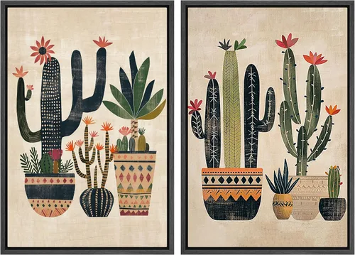 Miniatura 79 de MUDECOR Impresión en Lienzo Enmarcado Arte de Pared Anillos de Árbol de Madera de Roble Ilustración de la Naturaleza Arte Moderno Decorativo
