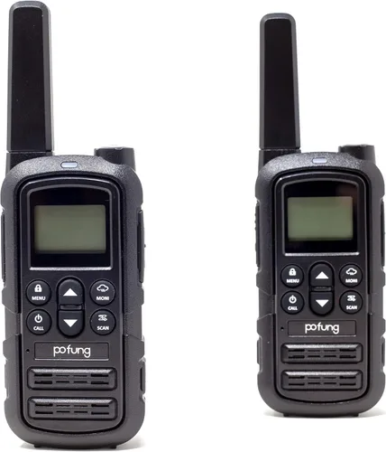 Radio bidireccional recargable de mano CT23-GF1 Walkie Talkie FRS de 22 canales VOX (paquete de 2) NOAA incorporado (negro clásico)