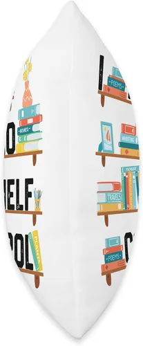 Miniatura 2 de I Have No Shelf Control Shirt Library - Almohada de lectura para amantes de libros, 16 x 16 pulgadas, multicolor