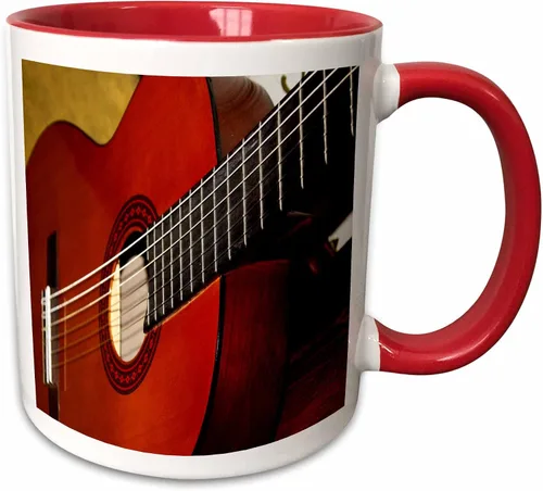 Miniatura 12 de 3dRose mug_112274_4 "Closeup Of A Classical Guitar" Taza de dos tonos, 11 onzas, negro/blanco