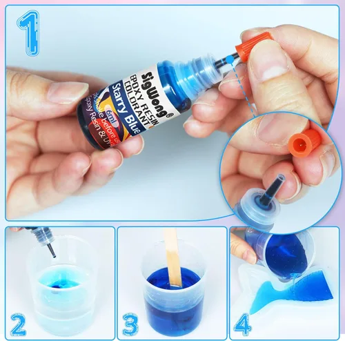 Miniatura 3 de Pigmento de resina epoxi – 24 colores de tinte translúcido líquido, altamente concentrado para hacer joyas, pintura, manualidades, 0.2 onzas 24