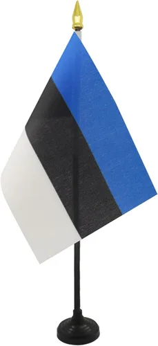 Miniatura 62 de AZ FLAG Bandera de mesa de Albania de 4 x 6 pulgadas - Bandera de escritorio albanesa 5.9 x 3.9 in - Tapa de lanza dorada