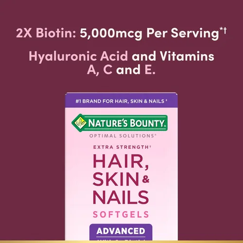 Miniatura 4 de Nature's Bounty Optimal Solutions - Cápsulas blandas extra fuertes para la piel y las uñas, 150