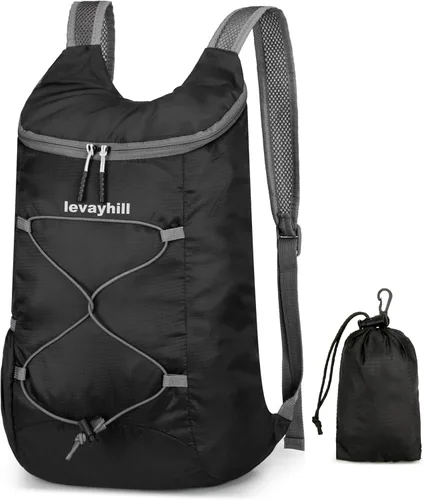 Miniatura 15 de Levayhill 16L Mochila ligera plegable para senderismo, mochila de día pequeña y plegable para viajes, bolsa de gimnasio ultraligera y resistente al
