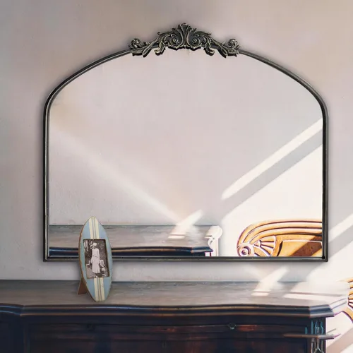 Miniatura 16 de HQiJun Espejo de Pared Ventana Decorativo Espejos Tradicionales Antiguo Arqueado Estilo Granja para Sala de Estar Dormitorio Entrada Baño Tocador