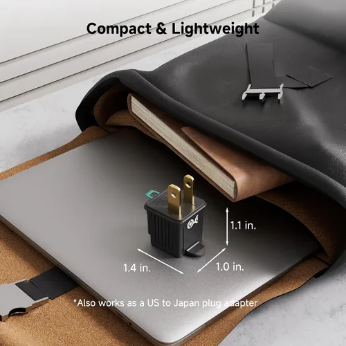 Miniatura 6 de Adaptador de toma de 2 clavijas a 3 clavijas Cable Matters de 3 paquetes [UL listado], adaptador de clavija de 3P a 2P: convierte una toma de 2 Negro