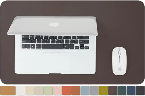 Miniatura 47 de Tapete de escritorio grande de corcho natural y cuero, tapete de escritorio ecológico, protector de escritorio de doble cara, tapete de teclado Café