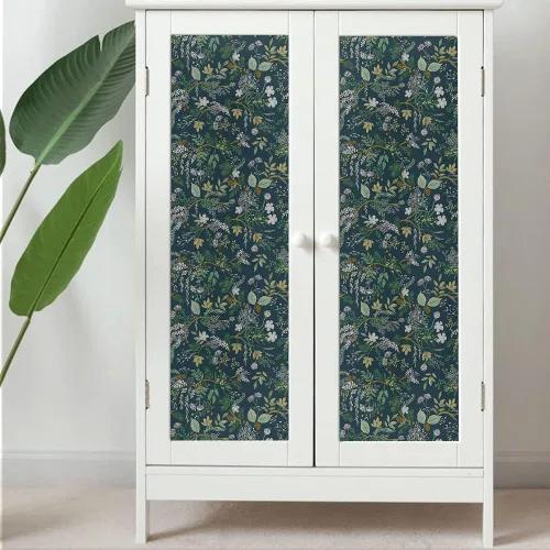 Miniatura 4 de MuralPeel Papel Tapiz Vintage con Florales Dorados Azules y Amarillos de Despegar y Pegar Fácil de Quitar Autoadhesivo Removible Adhesivo para Pared