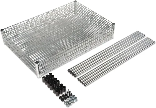 Miniatura 9 de Alera ALE Industrial - Kit de inicio de estantería de alambre resistente, 4 estantes, 48 pulgadas de ancho x 18 pulgadas de profundidad x 72 plateado