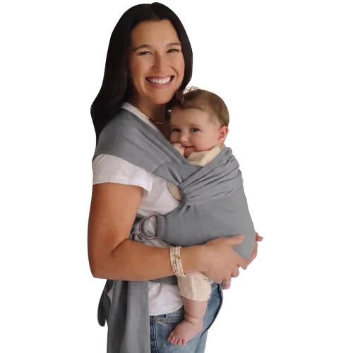 Miniatura 9 de Lalabu The Simple Wrap Baby Wraps Carrier - Elegante portabebés para recién nacidos y niños pequeños de 13 a 28 libras. Probado en seguridad, fácil