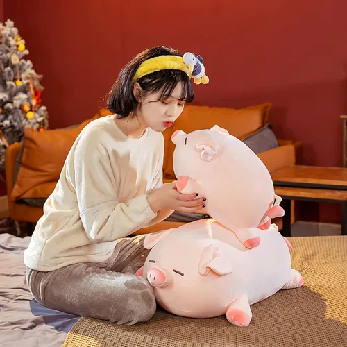 Miniatura 6 de Almohada de Peluche de Animal de Cerdo - 15.7'' Lindo Cerdo Rosa Kawaii Almohada para Abrazar, Juguete de Peluche Suave para Acurrucarse, Adorable