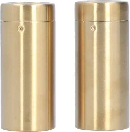 Miniatura 7 de Juego de salero y pimentero, coctelera de especias de acero inoxidable, fácil de limpiar y rellenar, latas de condimento en polvo con tapa, diseño