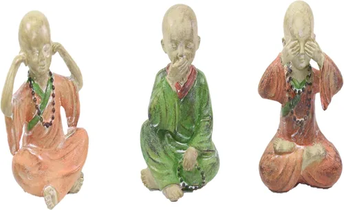 Miniatura 7 de We pay your sales tax 3 figuras de monjes de Buda Feng Shui, estatuas para decoración del hogar, regalo de cumpleaños, regalo de inauguración