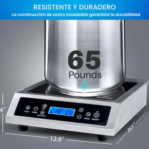 Miniatura 6 de Duxtop Quemador de inducción portátil profesional, quemador de encimera de gama comercial, quemador de inducción de 1800 vatios con sensor táctil