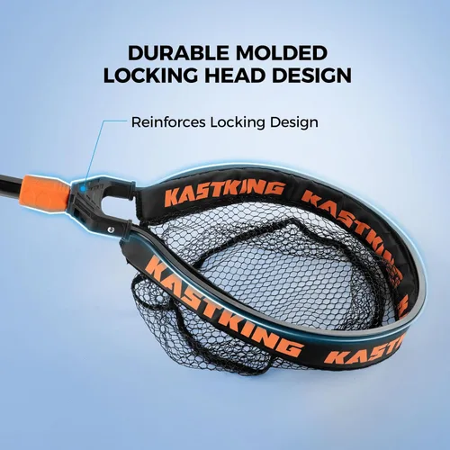 Miniatura 3 de KastKing Titanet Red de Pesca, Mango de Aluminio Duradero, Agarre Antideslizante de Alta Visibilidad, Bolsa Compacta y Cordón, Ideal para Kayak