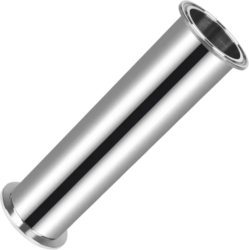 Miniatura 12 de Tubo de Abrazadera Triple 2 Pulgadas OD Bobina Sanitaria Longitud 6 Pulgadas Extremo de Abrazadera OD 50.5mm Tubo Redondo Liso de Acero Inoxidable