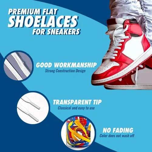 Miniatura 2 de Compatible con los cordones de los modelos Jordan 1-8 Cordones planos para zapatos deportivos, cordones deportivos para tenis